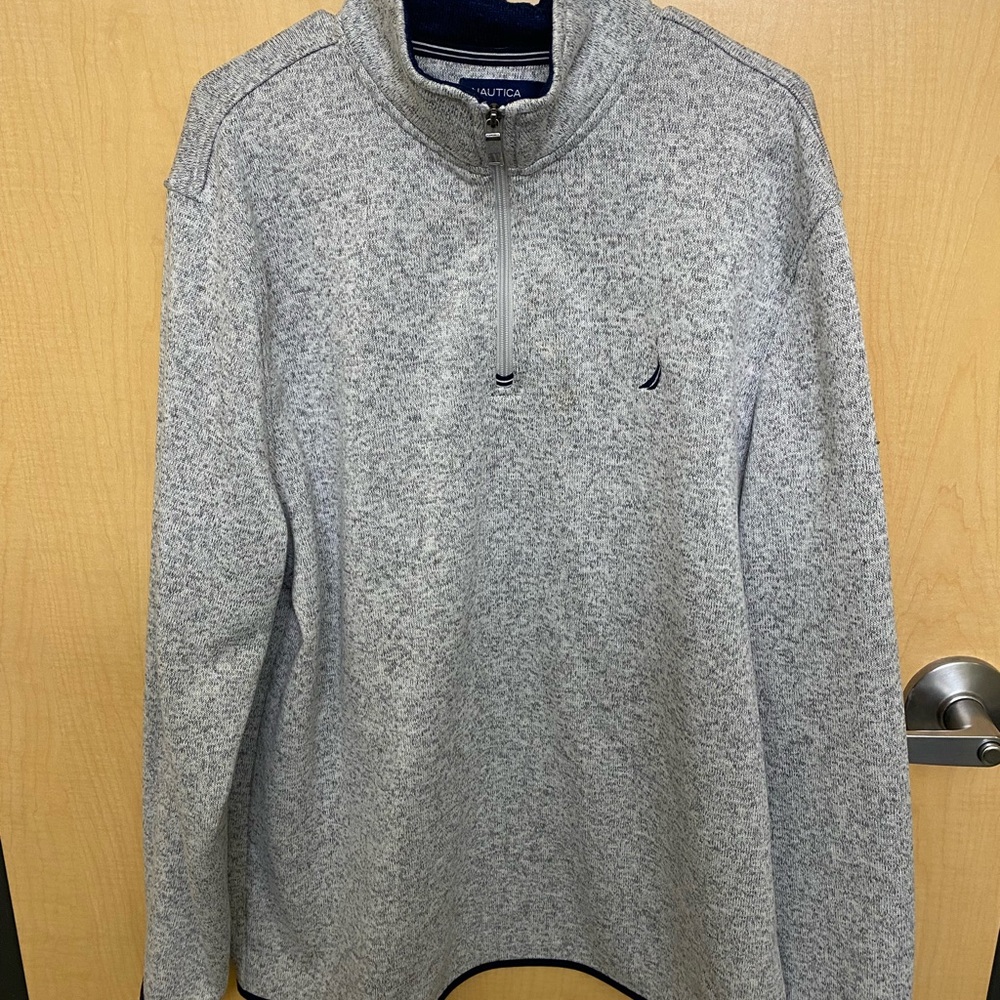 Nautica Gray Quarter-Zip Pullover XL